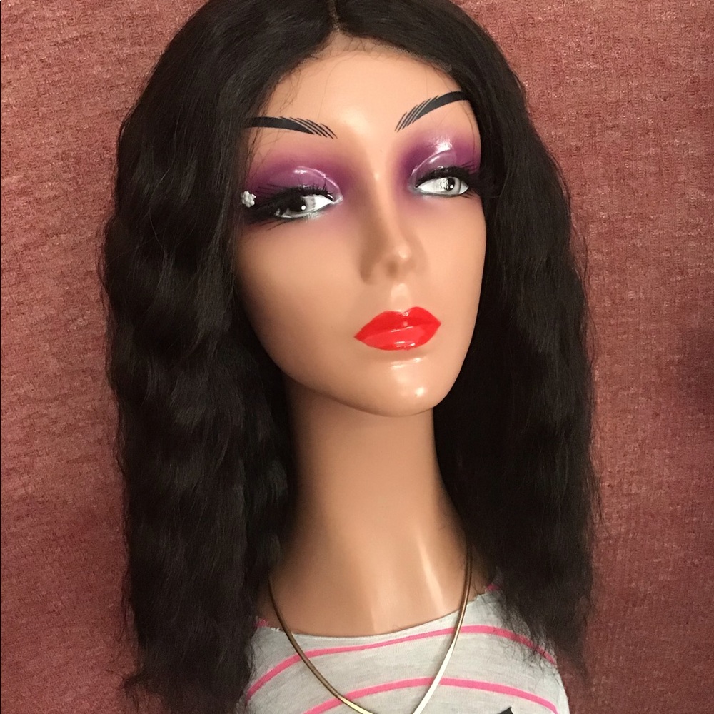 Lace Topline Wet And Wavy Wig Synthetic It Can Be Used for Daily Used